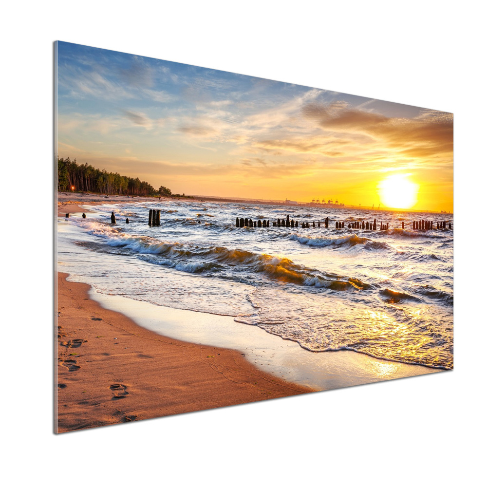 Kitchen splashback panel Sunset beach