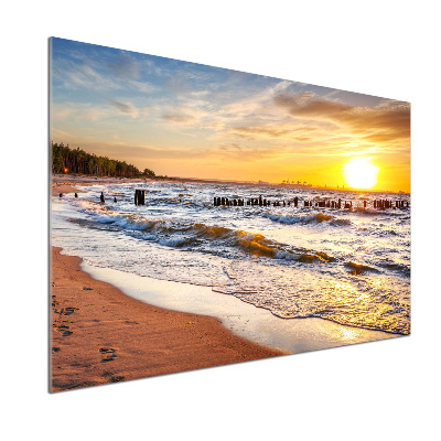 Kitchen splashback panel Sunset beach