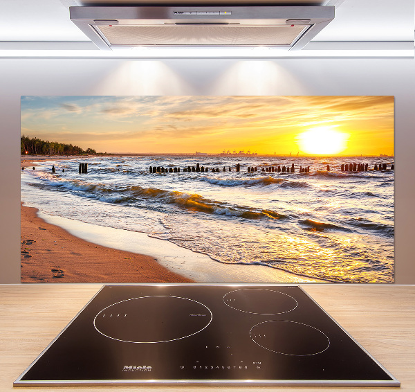 Kitchen splashback panel Sunset beach