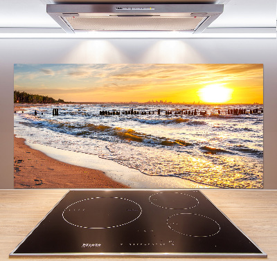 Kitchen splashback panel Sunset beach