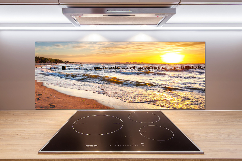 Kitchen splashback panel Sunset beach