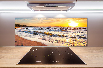 Kitchen splashback panel Sunset beach