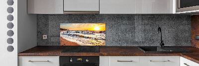 Kitchen splashback panel Sunset beach