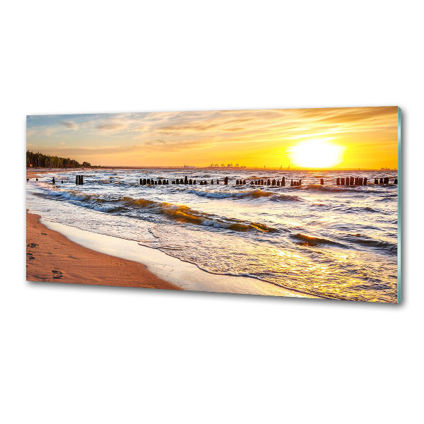 Kitchen splashback panel Sunset beach