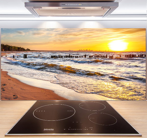 Kitchen splashback panel Sunset beach