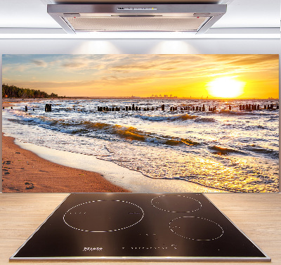 Kitchen splashback panel Sunset beach