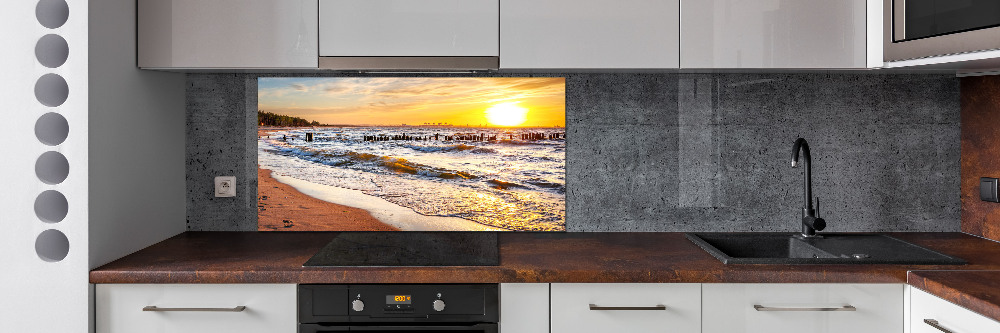 Kitchen splashback panel Sunset beach