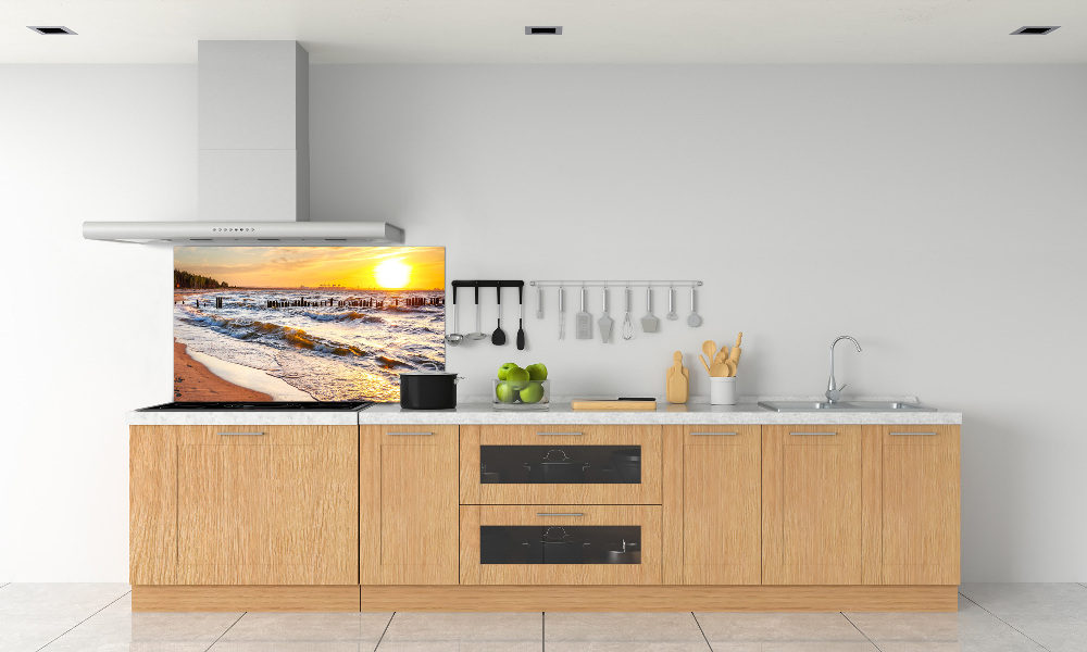 Kitchen splashback panel Sunset beach