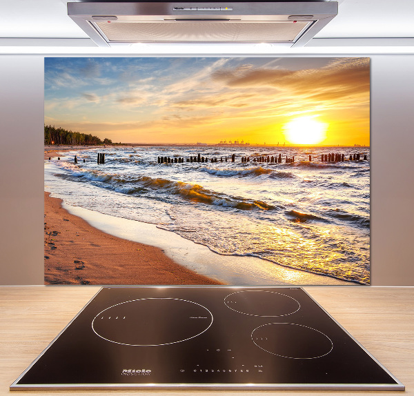 Kitchen splashback panel Sunset beach