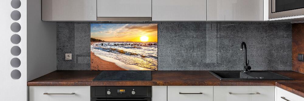 Kitchen splashback panel Sunset beach