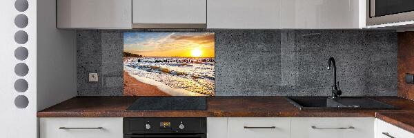 Kitchen splashback panel Sunset beach