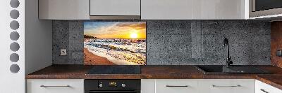 Kitchen splashback panel Sunset beach