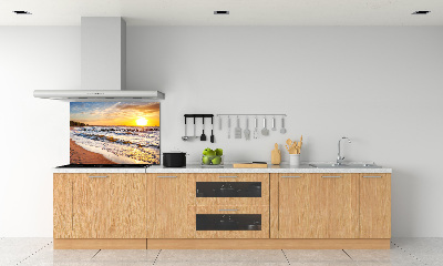 Kitchen splashback panel Sunset beach