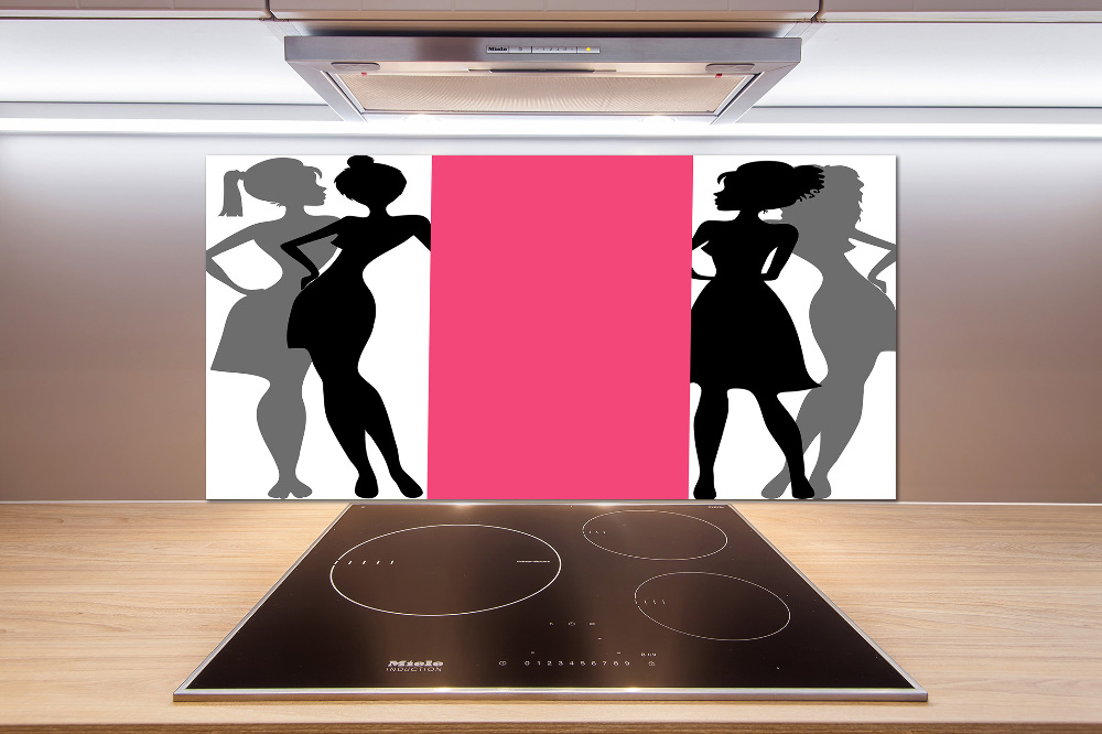 Cooker splashback Women's silhouettes