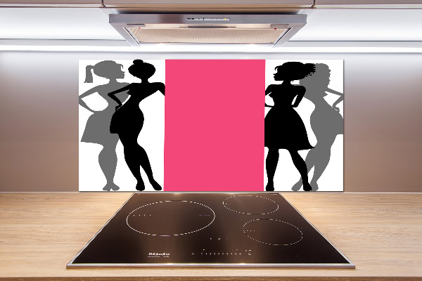 Cooker splashback Women's silhouettes