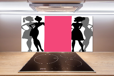 Cooker splashback Women's silhouettes