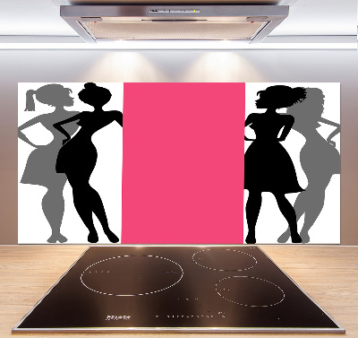 Cooker splashback Women's silhouettes