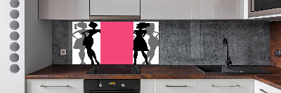 Cooker splashback Women's silhouettes