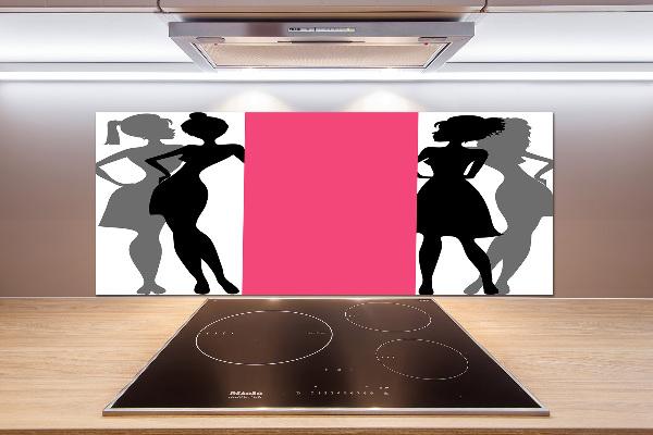 Cooker splashback Women's silhouettes