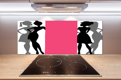 Cooker splashback Women's silhouettes