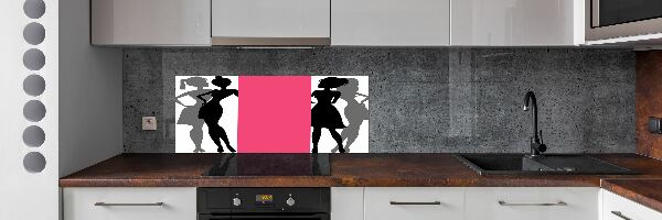 Cooker splashback Women's silhouettes