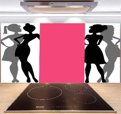 Cooker splashback Women's silhouettes