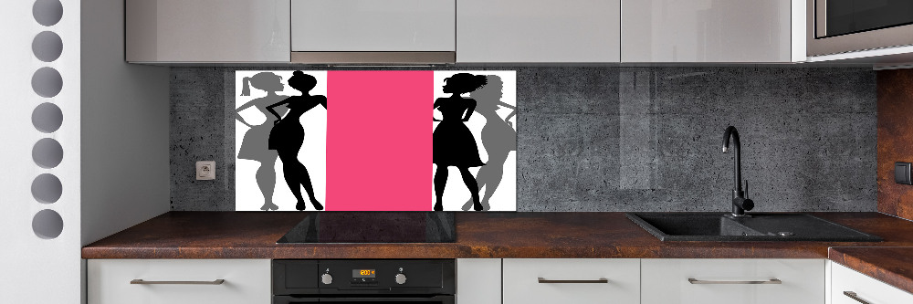 Cooker splashback Women's silhouettes