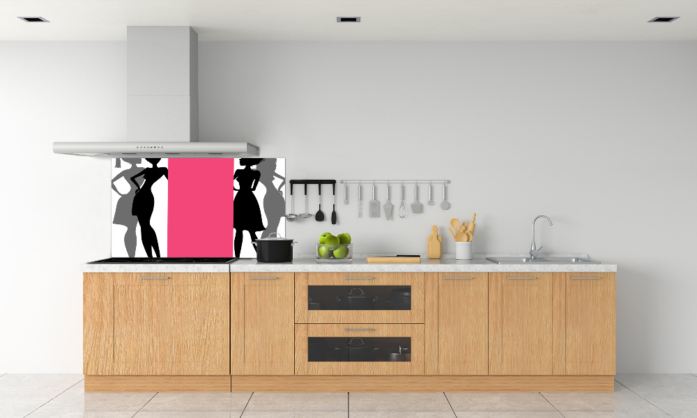 Cooker splashback Women's silhouettes