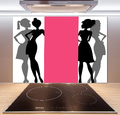 Cooker splashback Women's silhouettes