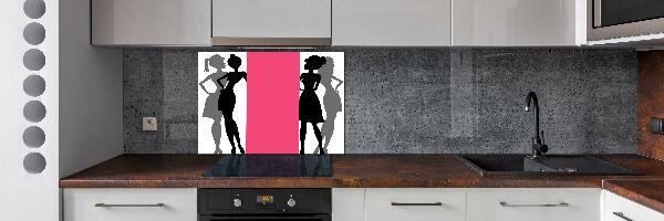 Cooker splashback Women's silhouettes