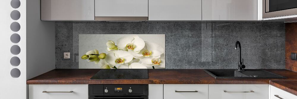 Cooker splashback White orchid