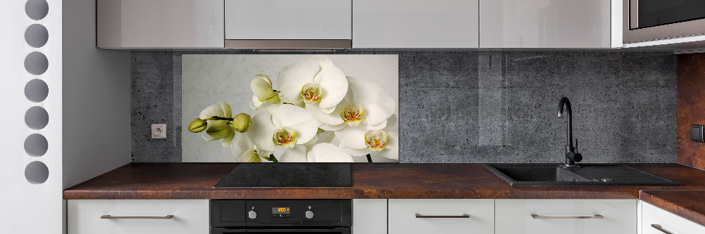 Cooker splashback White orchid