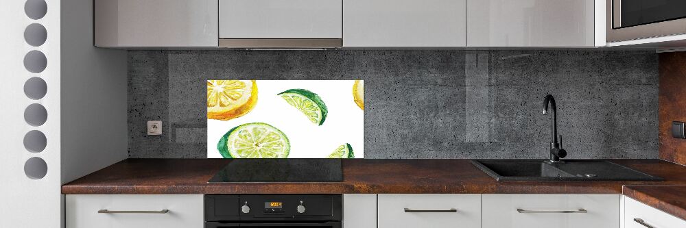 Cooker splashback Lemon and lime