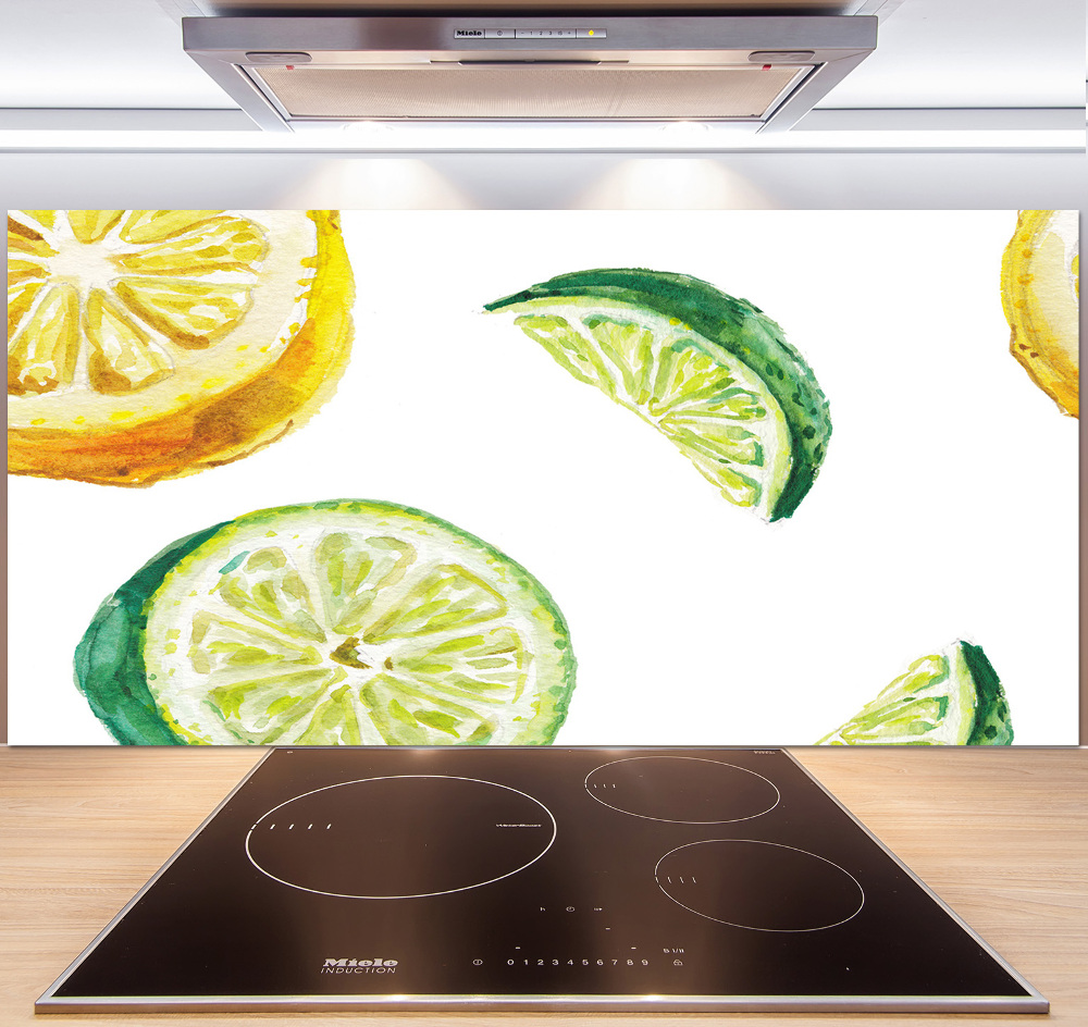 Cooker splashback Lemon and lime