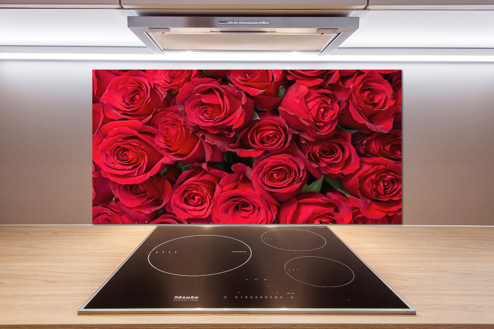 Cooker splashback Red roses