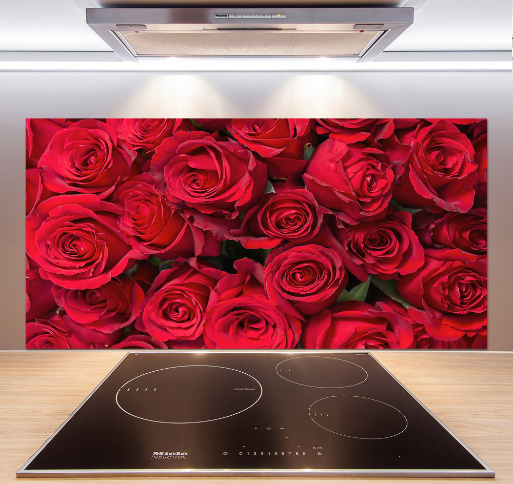 Cooker splashback Red roses