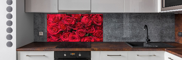 Cooker splashback Red roses