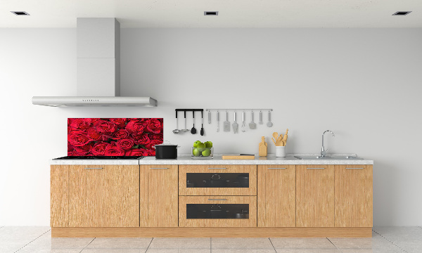 Cooker splashback Red roses