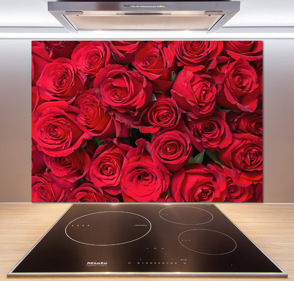 Cooker splashback Red roses