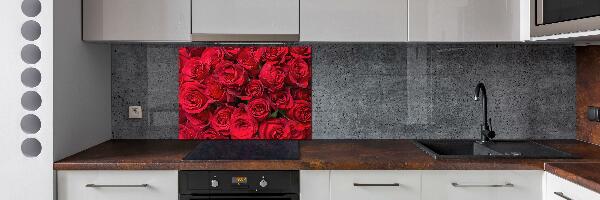 Cooker splashback Red roses