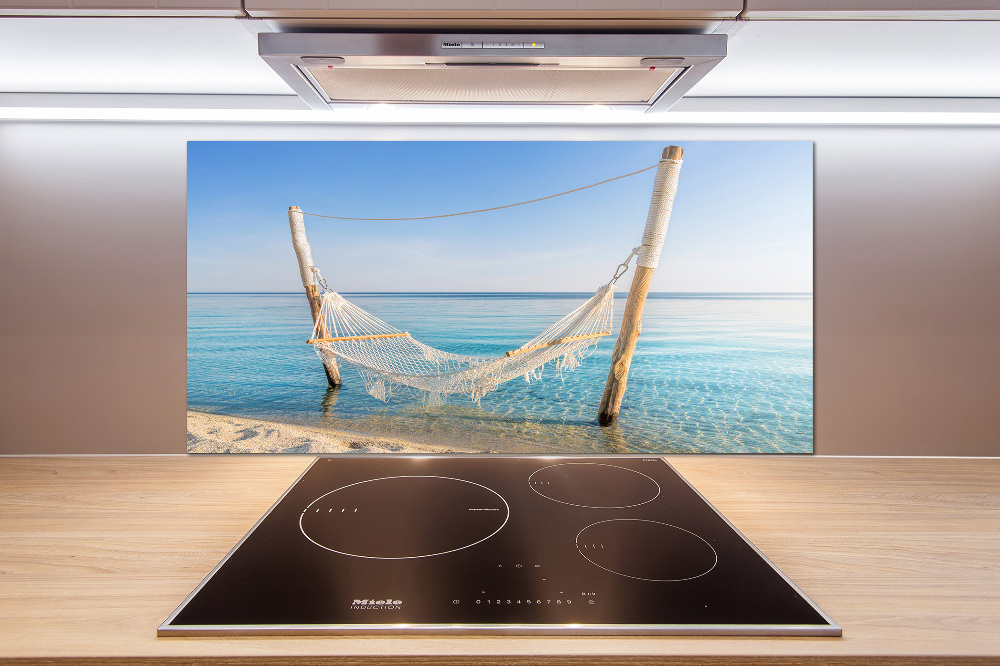 Kitchen splashback Hammock by the sea