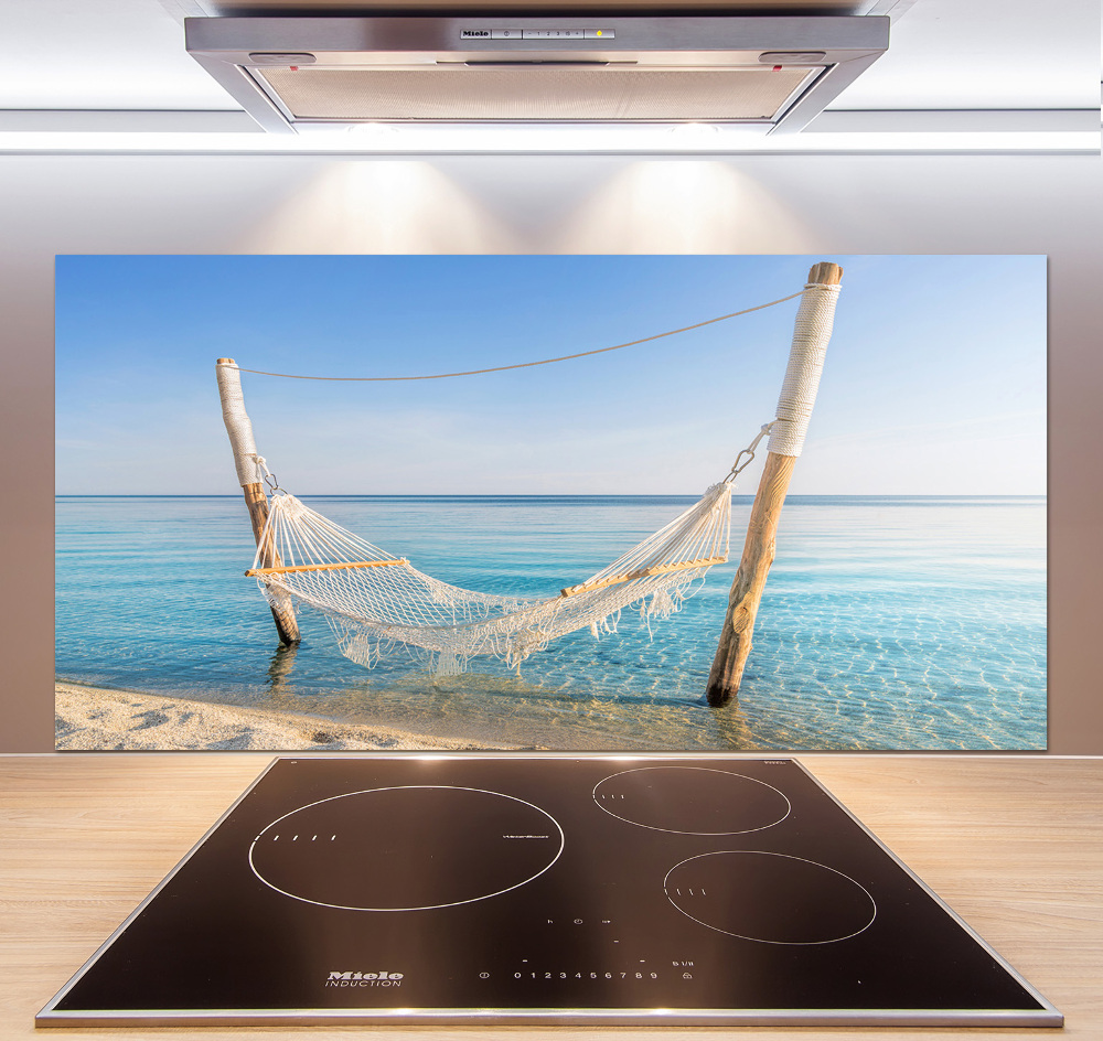 Kitchen splashback Hammock by the sea