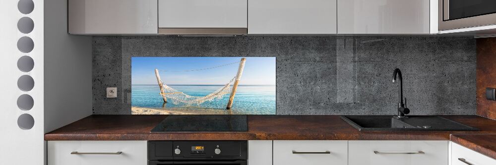 Kitchen splashback Hammock by the sea