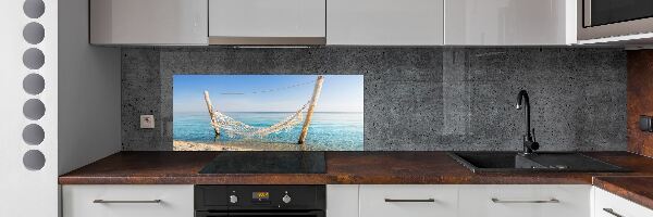 Kitchen splashback Hammock by the sea