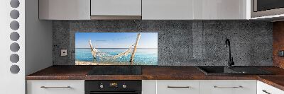 Kitchen splashback Hammock by the sea