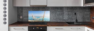 Kitchen splashback Hammock by the sea