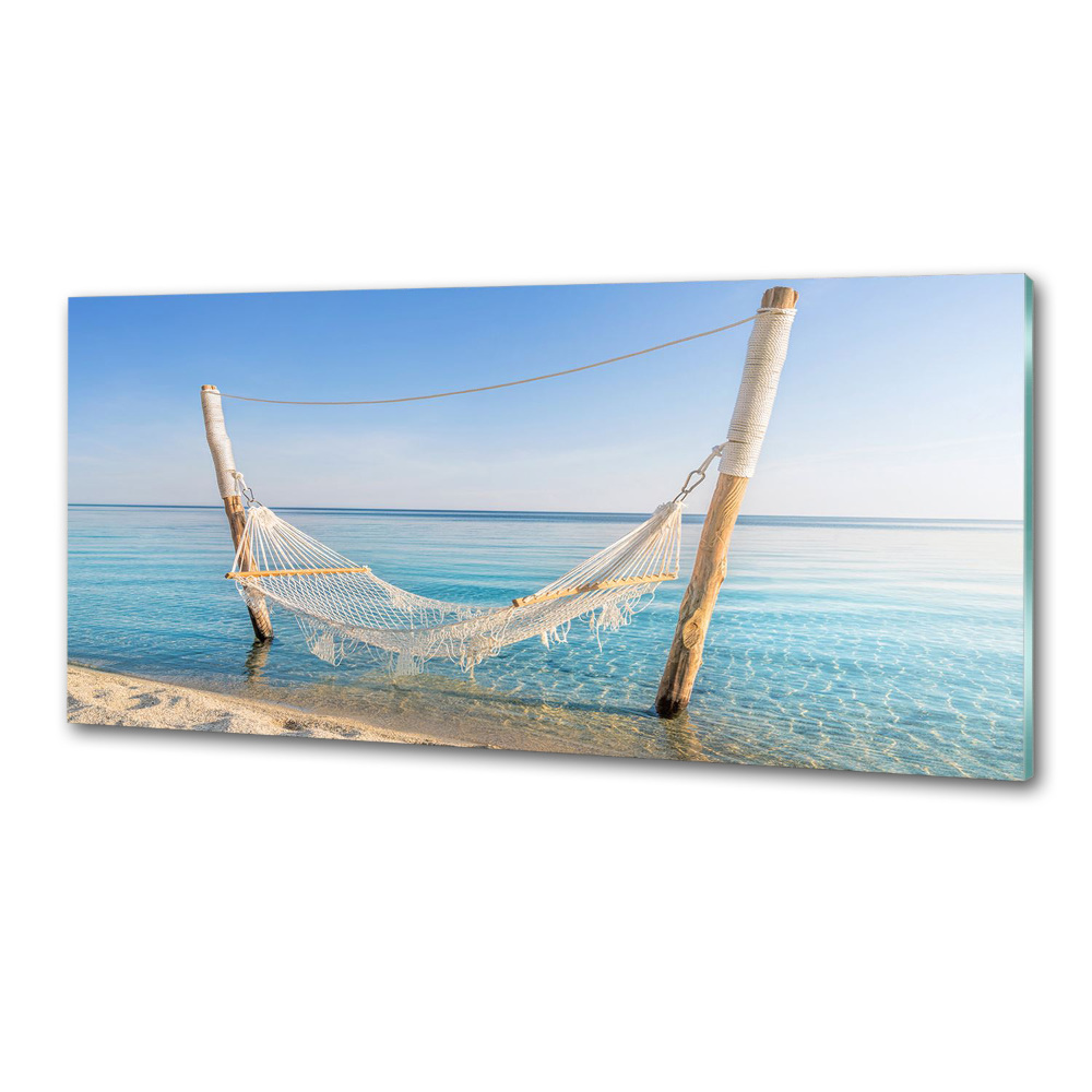 Kitchen splashback Hammock by the sea