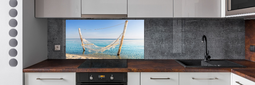 Kitchen splashback Hammock by the sea