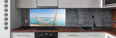 Kitchen splashback Hammock by the sea