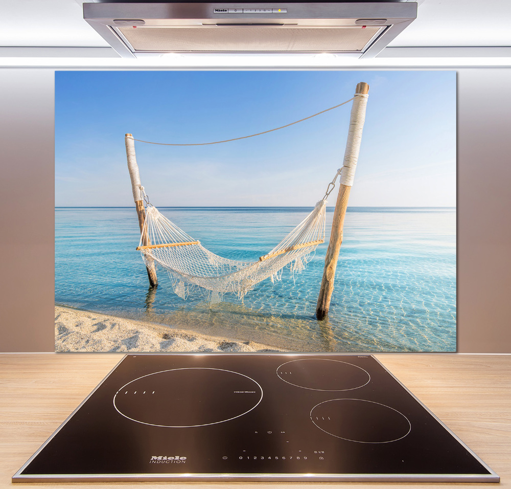 Kitchen splashback Hammock by the sea